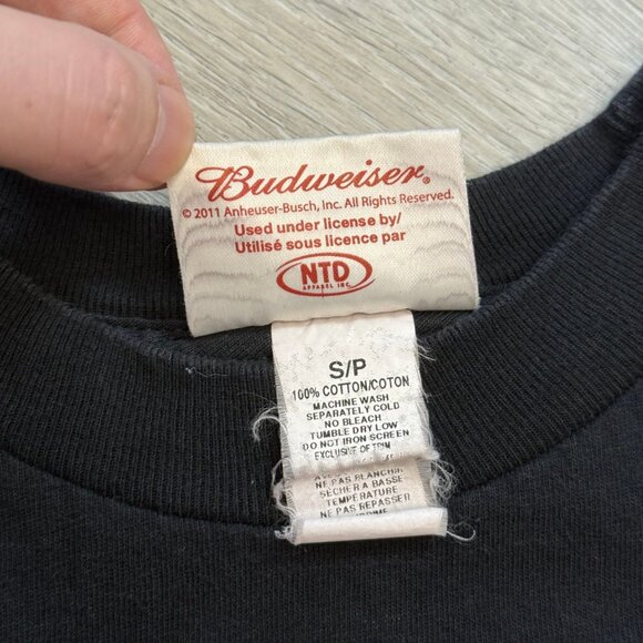 2011 Budweiser King of Beers Logo Black T-Shirt - Size Small - Picture 5 of 5